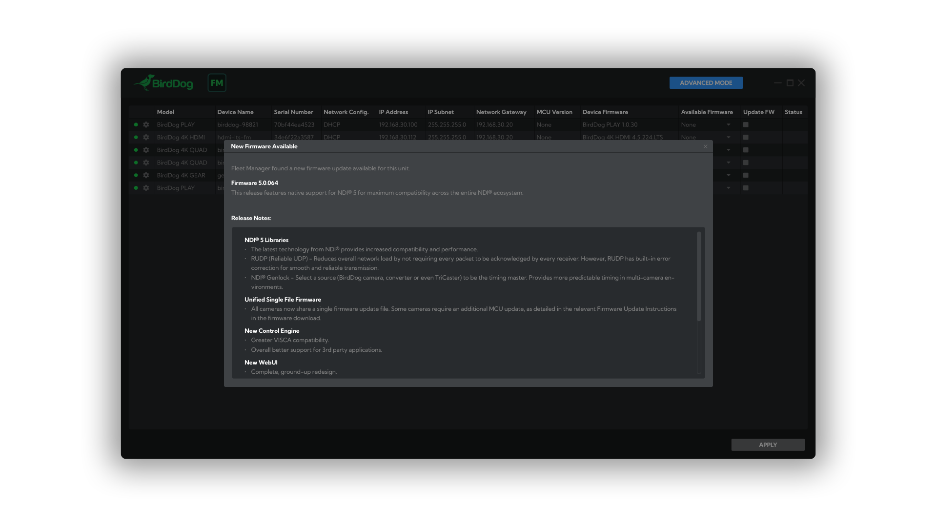 Fleet Manager BirdDog